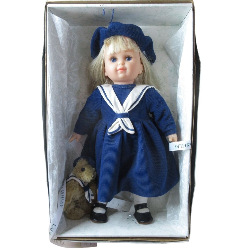 Mattel Laura Ashley Collectible 18" Doll Sally and Teddy Bear #12267 VTG 1994